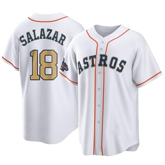 Replica Houston Astros Cesar Salazar White 2023 Collection Jersey - Gold