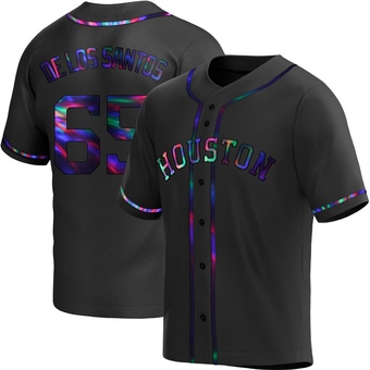 Replica Houston Astros Enyel De Los Santos Alternate Jersey - Black Holographic