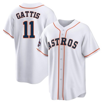 Replica Houston Astros Evan Gattis 2022 World Series Champions Home Jersey - White