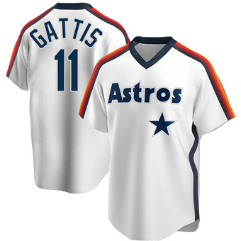 Replica Houston Astros Evan Gattis Home Cooperstown Collection Team Jersey - White