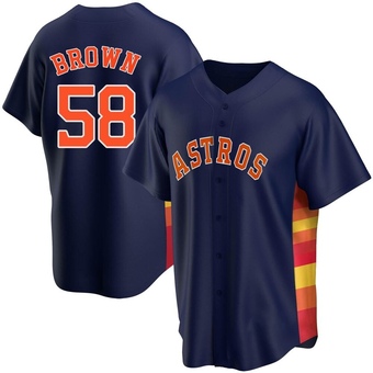 Replica Houston Astros Hunter Brown Navy Alternate Jersey - Brown