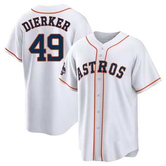 Replica Houston Astros Larry Dierker 2022 World Series Champions Home Jersey - White