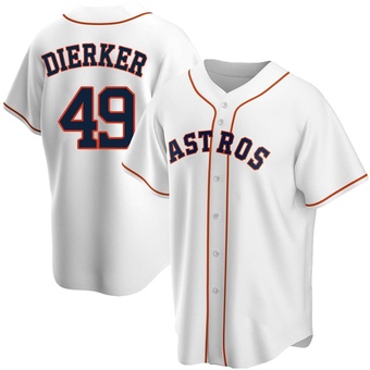 Replica Houston Astros Larry Dierker Home Jersey - White