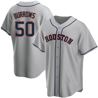 Replica Houston Astros Mike Burrows Road Jersey - Gray