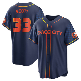 Replica Houston Astros Mike Scott 2022 City Connect Jersey - Navy