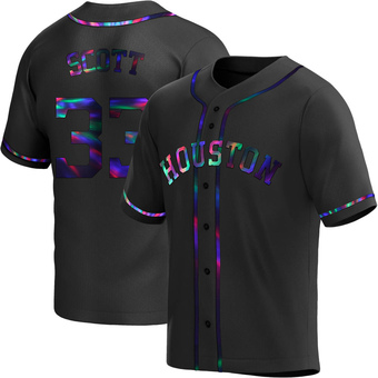 Replica Houston Astros Mike Scott Alternate Jersey - Black Holographic