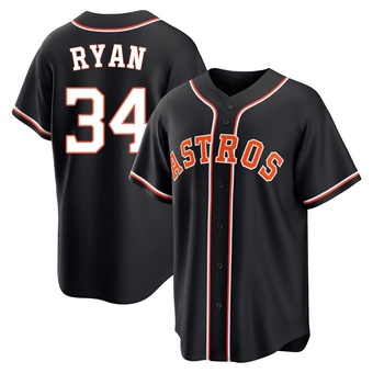 Replica Houston Astros Nolan Ryan Fashion Out Jersey - Black