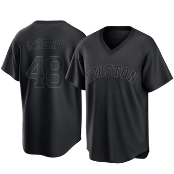 Replica Houston Astros Steven Okert Pitch Fashion Jersey - Black