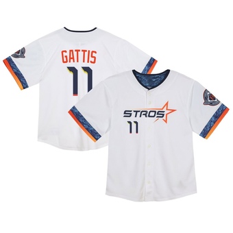 Toddler Limited Houston Astros Evan Gattis 2025 City Connect Jersey - White