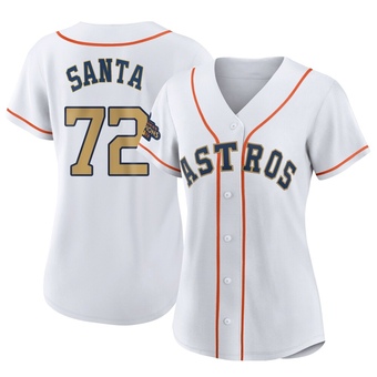 Women's Authentic Houston Astros Alimber Santa White 2023 Collection Jersey - Gold
