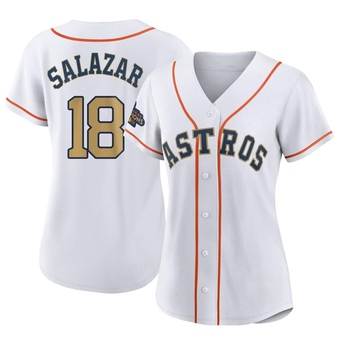 Women's Authentic Houston Astros Cesar Salazar White 2023 Collection Jersey - Gold