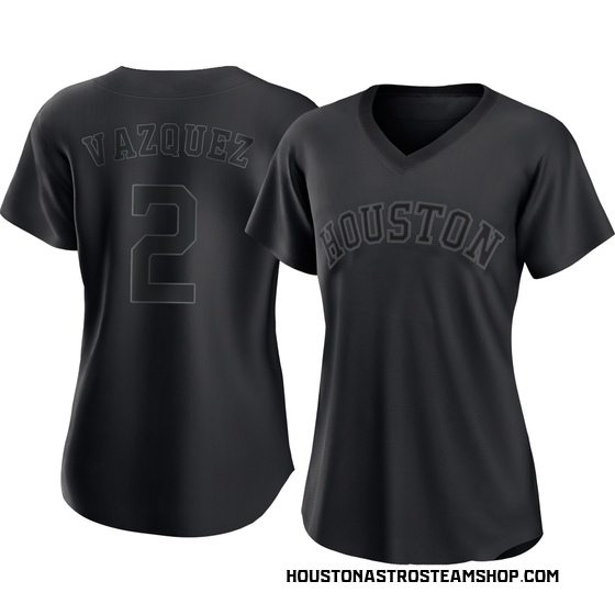 Women's Authentic Houston Astros Christian Vazquez Pitch Fashion Jersey - Black