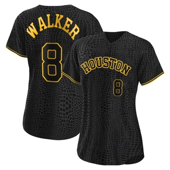 Women's Authentic Houston Astros Christian Walker Snake Skin City Jersey - Black