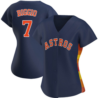 Women's Authentic Houston Astros Craig Biggio Alternate Jersey - Navy
