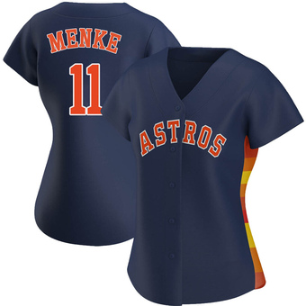 Women's Authentic Houston Astros Denis Menke Alternate Jersey - Navy