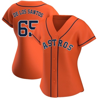 Women's Authentic Houston Astros Enyel De Los Santos Alternate Jersey - Orange