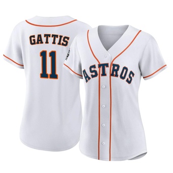 Women's Authentic Houston Astros Evan Gattis 2022 World Series Home Jersey - White