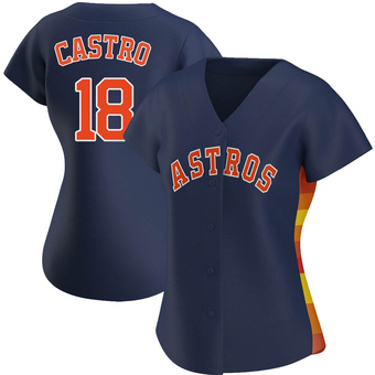 Women's Authentic Houston Astros Jason Castro Alternate Jersey - Navy