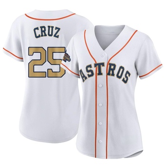 Women's Authentic Houston Astros Jose Cruz Jr. White 2023 Collection Jersey - Gold