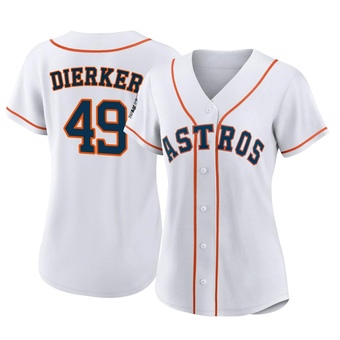 Women's Authentic Houston Astros Larry Dierker 2022 World Series Home Jersey - White