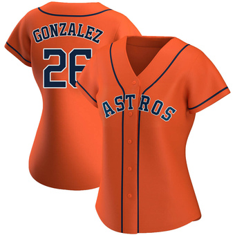 Women's Authentic Houston Astros Luis Gonzalez Alternate Jersey - Orange