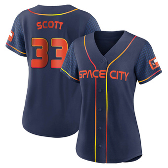 Women's Authentic Houston Astros Mike Scott 2022 City Connect Jersey - Navy