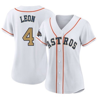 Women's Authentic Houston Astros Pedro Leon White 2023 Collection Jersey - Gold