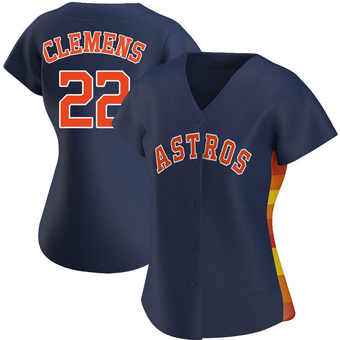 Women's Authentic Houston Astros Roger Clemens Alternate Jersey - Navy