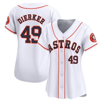 Women's Limited Houston Astros Larry Dierker Home Jersey - White