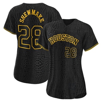 Women's Replica Houston Astros Braden Shewmake Snake Skin City Jersey - Black