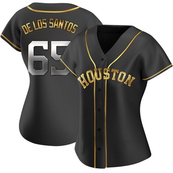 Women's Replica Houston Astros Enyel De Los Santos Alternate Jersey - Black Golden