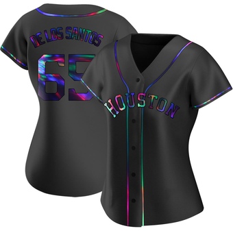 Women's Replica Houston Astros Enyel De Los Santos Alternate Jersey - Black Holographic
