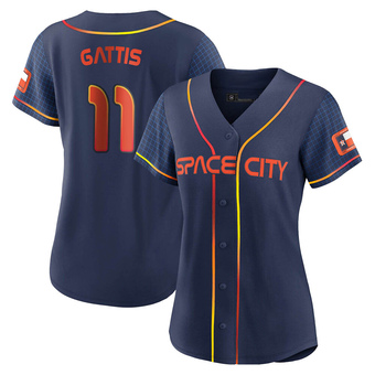 Women's Replica Houston Astros Evan Gattis 2022 City Connect Jersey - Navy