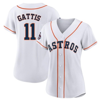 Women's Replica Houston Astros Evan Gattis 2022 World Series Champions Home Jersey - White