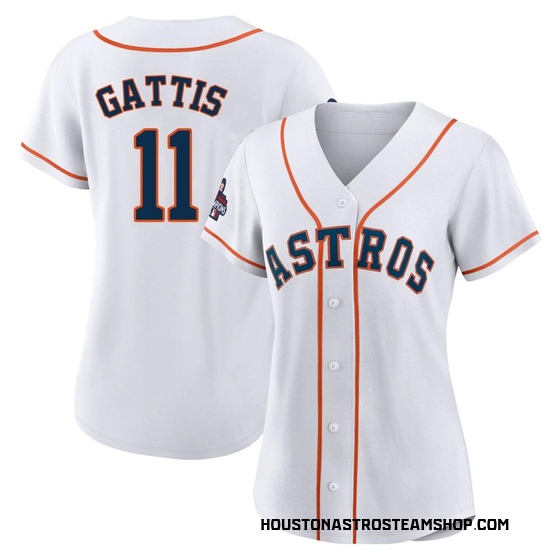 Women's Replica Houston Astros Evan Gattis 2022 World Series Champions Home Jersey - White