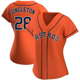 Women's Replica Houston Astros Jon Singleton Alternate Jersey - Orange