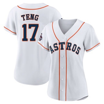 Women's Replica Houston Astros Kai-Wei Teng 2022 World Series Champions Home Jersey - White