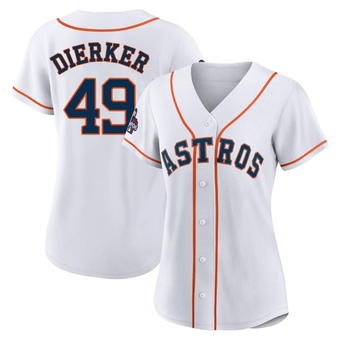 Women's Replica Houston Astros Larry Dierker 2022 World Series Champions Home Jersey - White