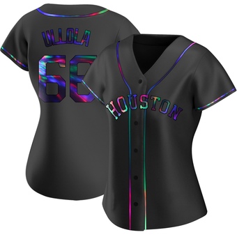 Women's Replica Houston Astros Miguel Ullola Alternate Jersey - Black Holographic