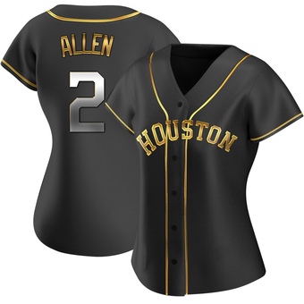 Women's Replica Houston Astros Nick Allen Alternate Jersey - Black Golden