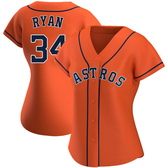 Women's Replica Houston Astros Nolan Ryan Alternate Jersey - Orange