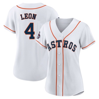 Women's Replica Houston Astros Pedro Leon 2022 World Series Champions Home Jersey - White