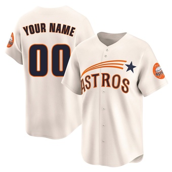 Youth Limited Houston Astros Custom Throwback Cooperstown Collection Jersey - Cream
