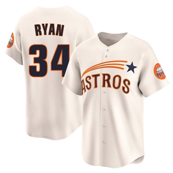 Youth Limited Houston Astros Nolan Ryan Throwback Cooperstown Collection Jersey - Cream