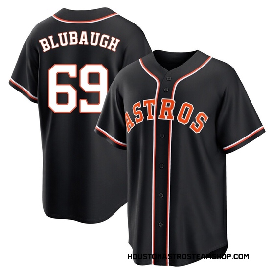 Youth Replica Houston Astros AJ Blubaugh Fashion Out Jersey - Black