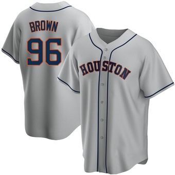 Youth Replica Houston Astros Aaron Brown Gray Road Jersey - Brown