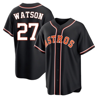 Youth Replica Houston Astros Bob Watson Fashion Out Jersey - Black