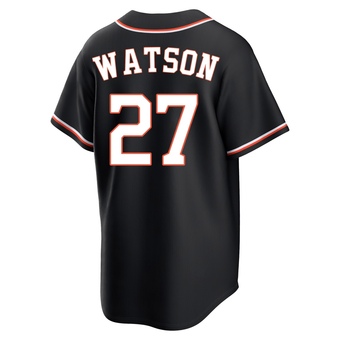 Youth Replica Houston Astros Bob Watson Fashion Out Jersey - Black