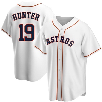 Youth Replica Houston Astros Brian Hunter Home Jersey - White