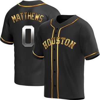 Youth Replica Houston Astros Brice Matthews Alternate Jersey - Black Golden